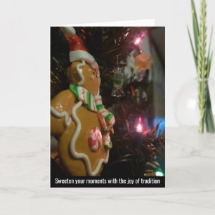 Festive Gingerbread Man Ornament Thank You Card
