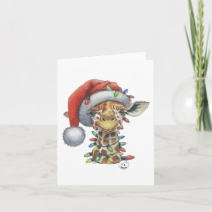 Festive Giraffe Greetings Card