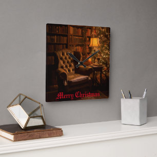 Festive Glow Square Wall Clock