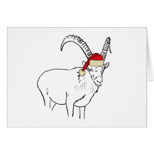 Festive Goat Christmas Farm Animal Art Colouring