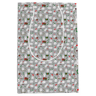 Festive Goats at Christmas Medium Gift Bag