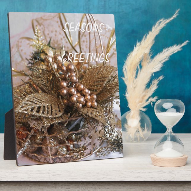 Festive Gold Christmas Plaque (Side)