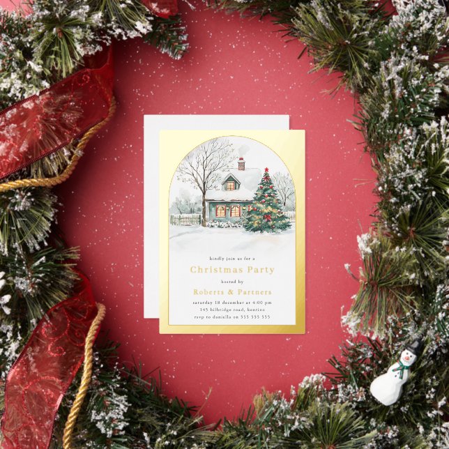 Festive Gold Foil Arch Christmas Party (Insitu)