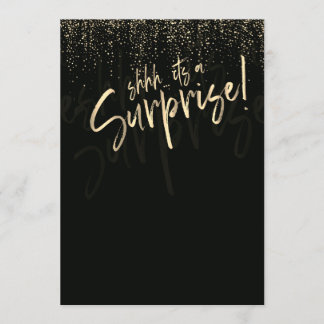 Festive Gold Surprise 80th Birthday Party Invitation