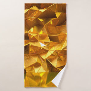Festive golden background with triangles, bathroom bath towel