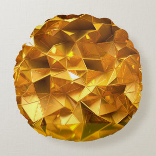 Festive golden background with triangles, bathroom round pillow