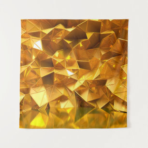 Festive golden background with triangles, bathroom tapestry