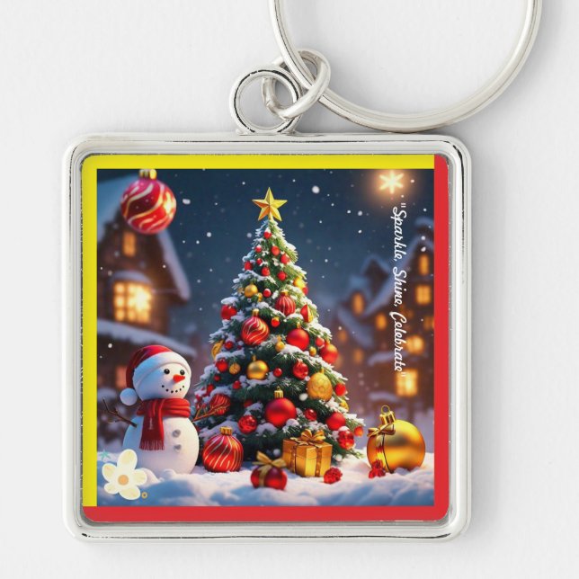 "Festive Golden Glow" Keychain (Front)