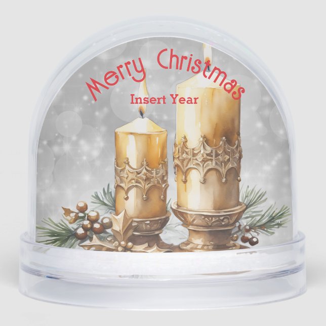 Festive Golden Merry Christmas Candles Keepsake  (Avant)