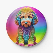 Festive Goldendoodle Puppy Childs Birthday Party