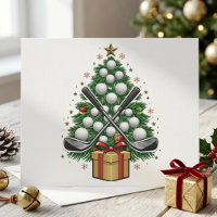 Festive Golf Ball Christmas Tree with Crossed Club