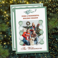 Festive Golf Theme Two Photo Christmas