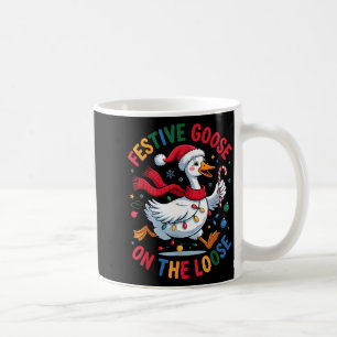 Festive Goose On Loose Christmas Cute Holiday Wint Coffee Mug