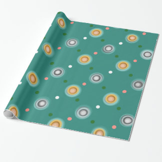 Festive Green and Orange Polka Dot Wrapping Paper
