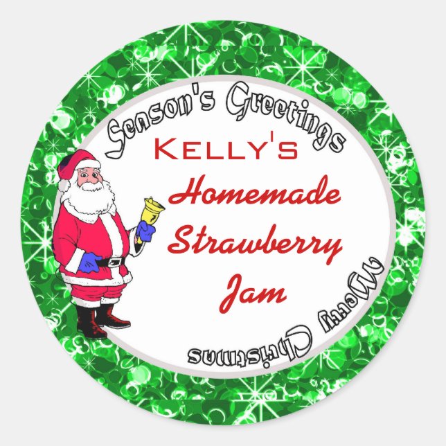 Festive green Christmas food label (Front)