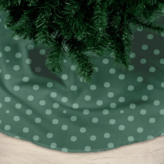 Festive Green Dots Christmas  Brushed Polyester Tree Skirt (Creator Uploaded)