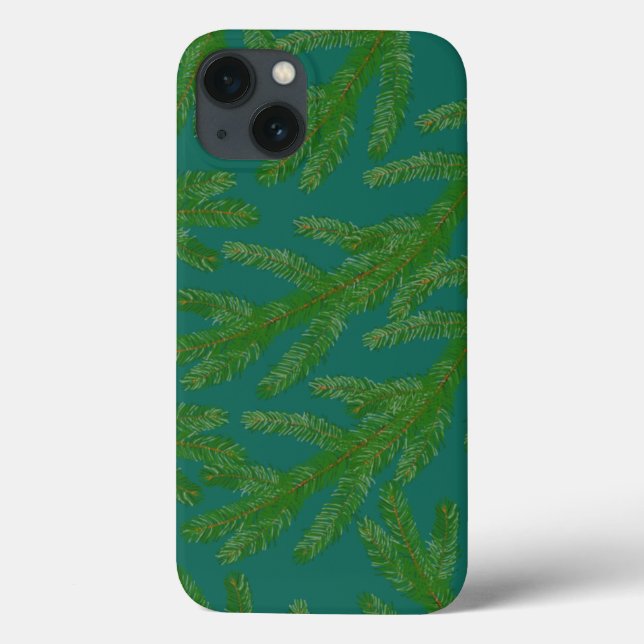 Festive Green fir tree branches and twigs   Case-Mate iPhone Case (Back)