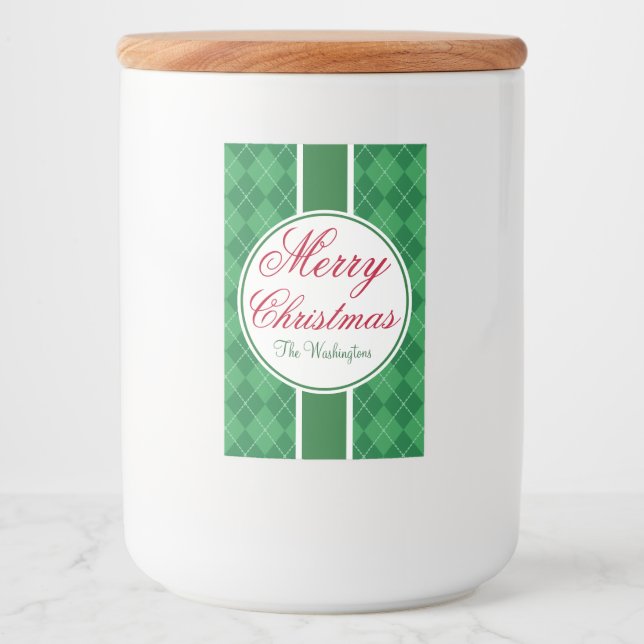 Festive Green Food and Beverage Label Set (Front)