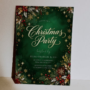 Festive Green Gold Foil Christmas Party