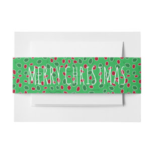 Festive Green Invitation Belly Band