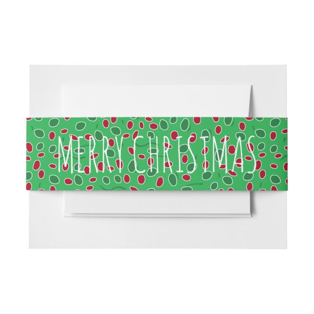 Festive Green Invitation Belly Band (Front Example)