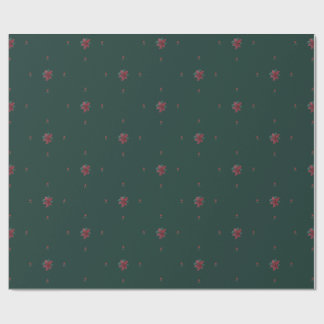 Festive Green Poinsettia Wrapping Paper