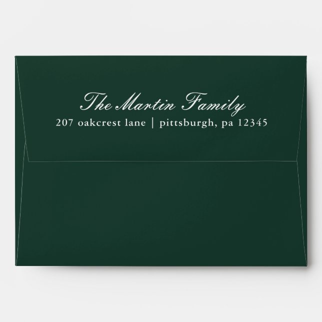 Festive Green Return Address with Photo Envelope (Back (Top Flap))