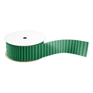 Festive Green Striped Christmas Holiday Grosgrain Ribbon