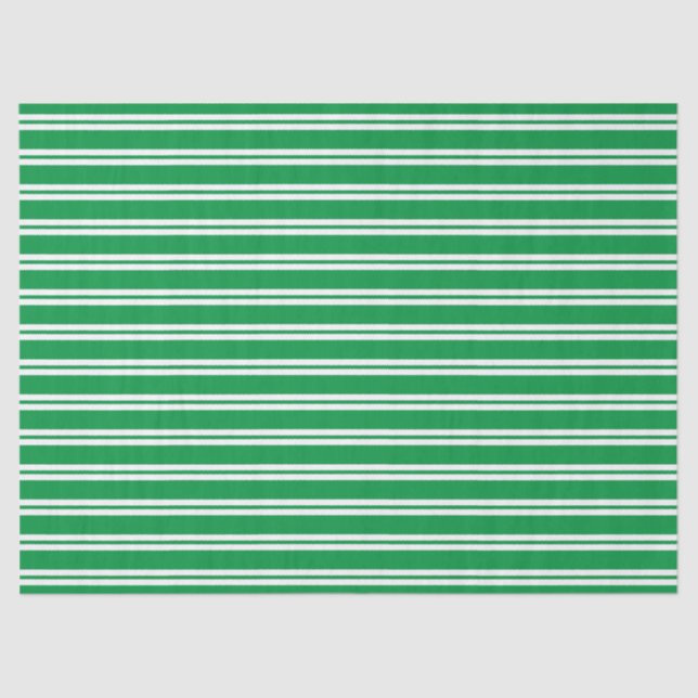 Festive Green Stripes Christmas Tissue Tissue Paper (Front)