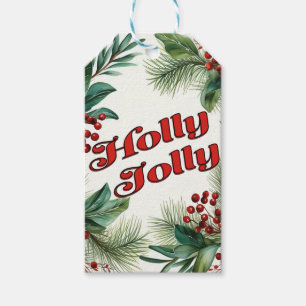 Festive Greenery Christmas Script  Gift Tags