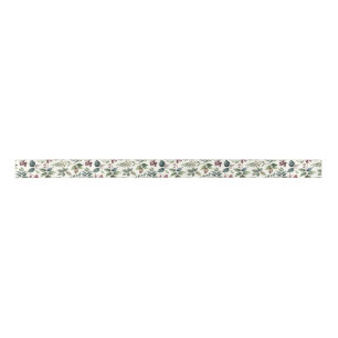 Festive Greenery Elegant Rustic Pattern Christmas Satin Ribbon