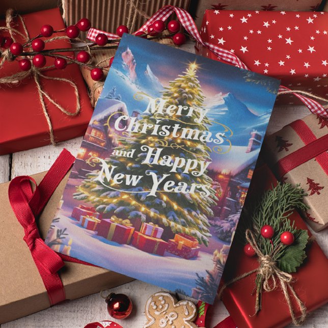 Festive Greetings: Christmas Tree and Gifts  Postcard (Creator Uploaded)