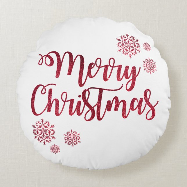 Festive Greetings Round Pillow (Front)