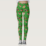 Festive Guinea Pigs Christmas Patterned Leggings<br><div class="desc">Show off your love for guinea pigs with these cute patterned leggings. They feature a pattern of cute guinea pigs dressed up in festive Santa hats and scarves against a bright green background patterned with white snowflakes.</div>