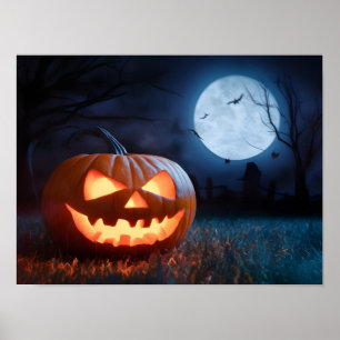 Festive Halloween Pumpkin Background Poster