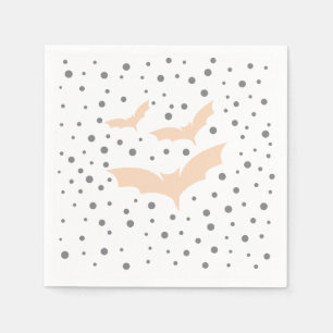 Festive Halloween Tableware - Black and Orange Bat Napkin