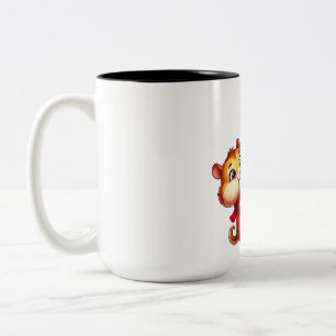 Festive Hamster and Christmas Tree Two-Tone Coffee Mug