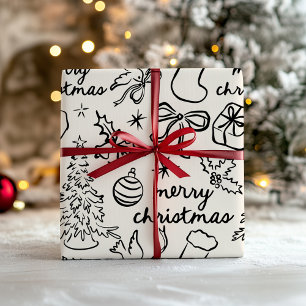 Festive Hand Drawn Christmas Wrapping Paper