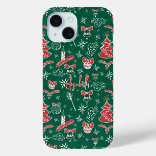 Festive Hand Drawn Doodles Custom Name  iPhone 15 Case