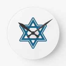 Festive Hanukkah Single Star Acrylic Wall Clock