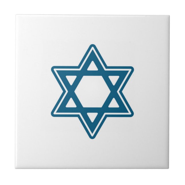 Festive Hanukkah Single Star Ceramic Tile (Front)