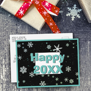 Festive Happy 2023 Snowflake Winter Holiday Postcard