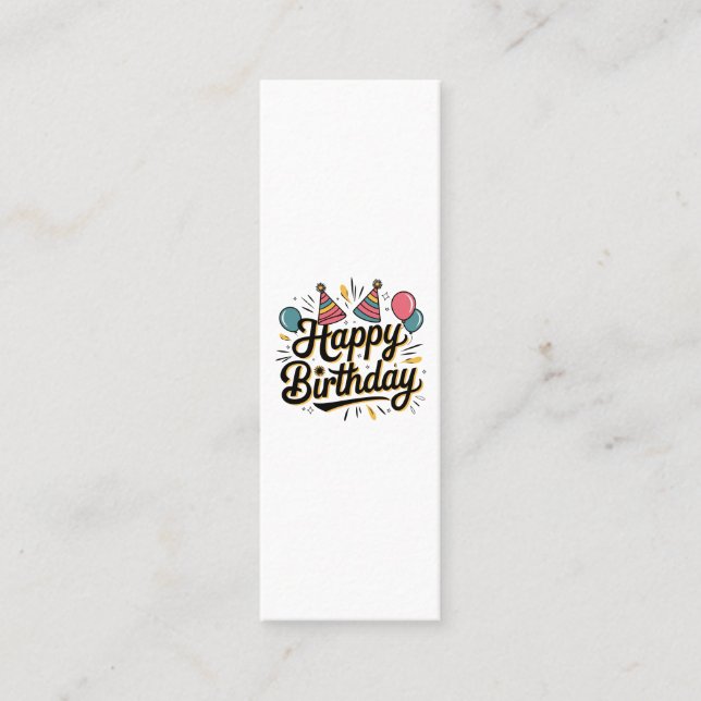 Festive Happy Birthday Calling Card (Front)