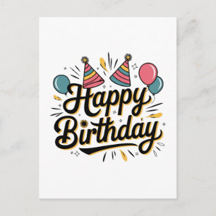 Festive Happy Birthday Invitation Postcard