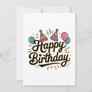 Festive Happy Birthday Thank You Card