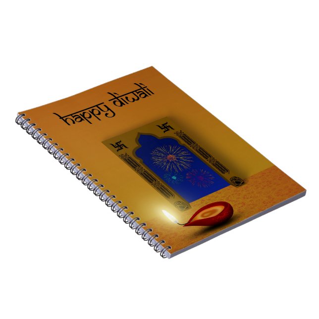 Festive Happy Diwali Fireworks - Carnet (Côté Droit)