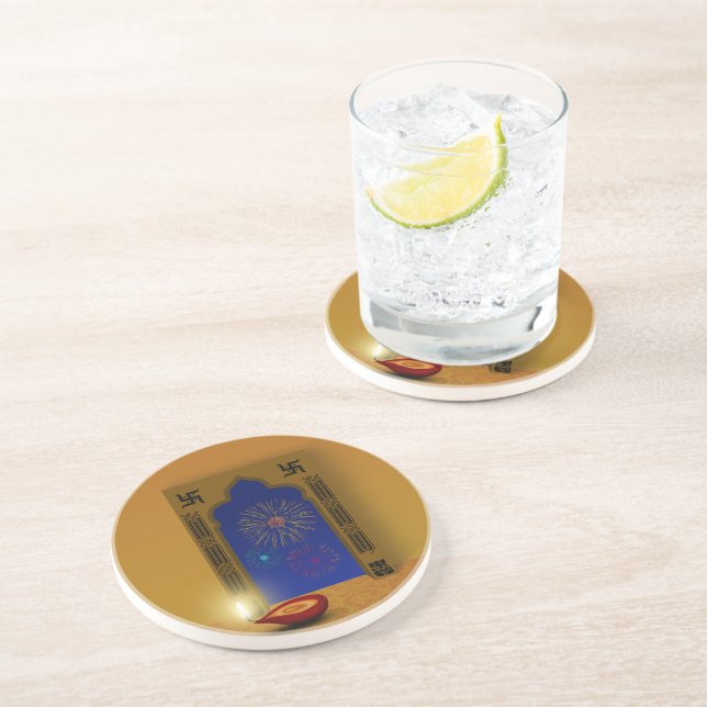 Festive Happy Diwali Fireworks - Dessous de verre  (Côté)