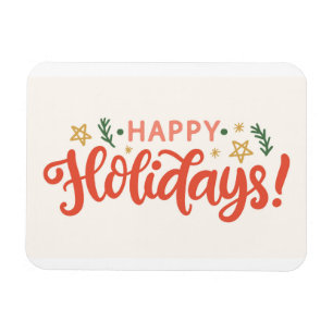 Festive Happy Holidays Design Magnet