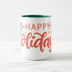 Festive Happy Holidays Design Mug