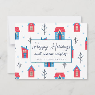 Festive Happy Holidays Realty  Holiday Card